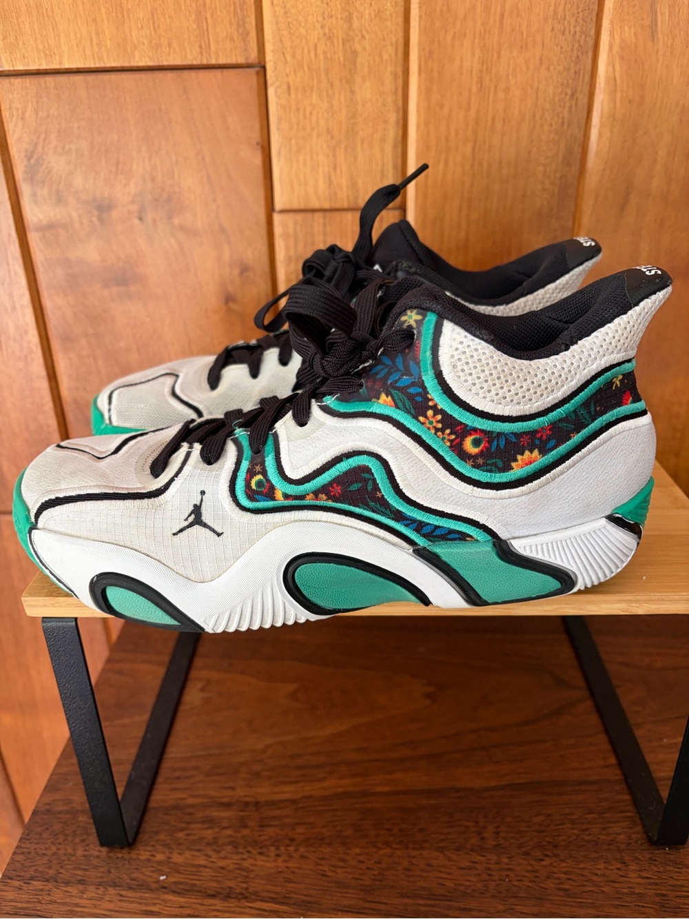 Jordan Tatum 3 Welcome to the Garden Kid Sz 6Y White & Teal Basketball Shoes